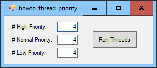 [Run threads with different priorities in C#]