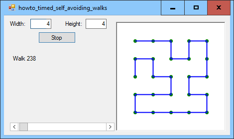 [Generate self-avoiding walks one at a time in C#]