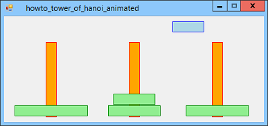 [Animate the Tower of Hanoi problem in C#]