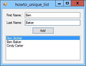[Make a list without duplicates in C#]