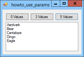 [Use the params keyword in C#]