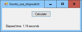 [Use the Stopwatch class to time a program in C#]