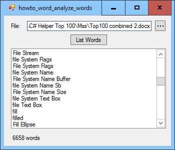 [Examine the unique words in a Microsoft Word file in C#]