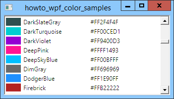[List colors in WPF and C#]