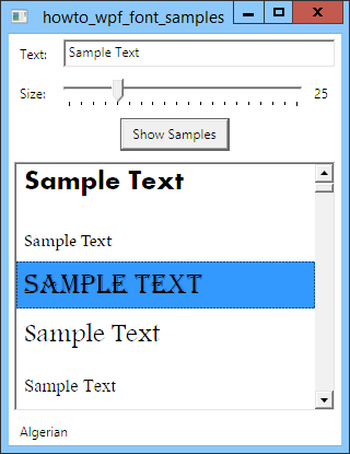 [Display font samples for all installed fonts in WPF and C#]